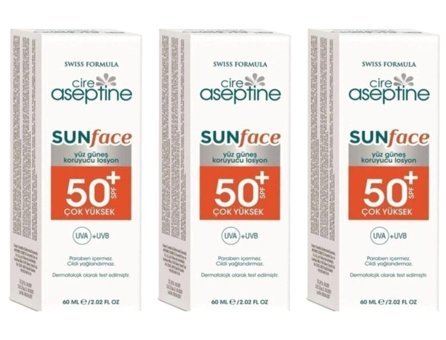 Cıre Aseptıne Aseptine 50 Faktör Tüm Ciltler İçin Nemlendirici Suya Dayanıklı Yüz Güneş Kremi 50 ml
