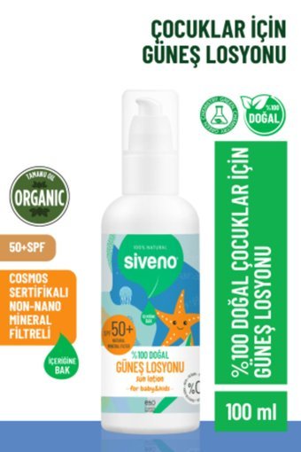 Siveno 50 Faktör Tüm Ciltler İçin Leke Karşıtı Nemlendirici Suya Dayanıklı Yüz Güneş Losyonu 100 ml