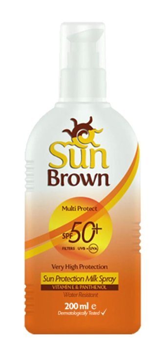 Sun Brown 50 Faktör Tüm Ciltler İçin Nemlendirici Suya Dayanıklı Yüz ve Vücut Güneş Kremi 200 ml