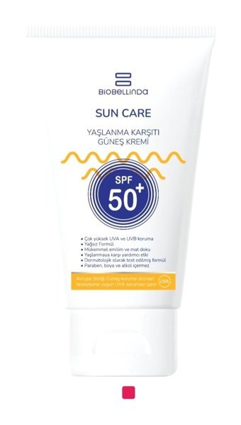 Biobellinda Renkli 50 Faktör İçin Leke Karşıtı Nemlendirici Yaşlanma Karşıtı Suya Dayanıklı Yüz Güneş Kremi 50 ml