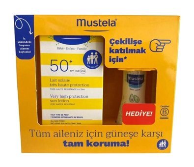 Mustela 50 Faktör İçin Nemlendirici Yağsız Suya Dayanıklı Yüz ve Vücut Güneş Losyonu 100 ml