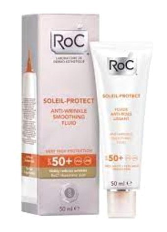 Roc Soleil Protect 50 Faktör İçin Leke Karşıtı Nemlendirici Yaşlanma Karşıtı Suya Dayanıklı Yüz ve Vücut Güneş Kremi 50 ml