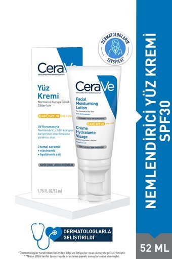 Cerave 30 Faktör İçin Nemlendirici Suya Dayanıklı Yüz ve Vücut Güneş Kremi 52 ml
