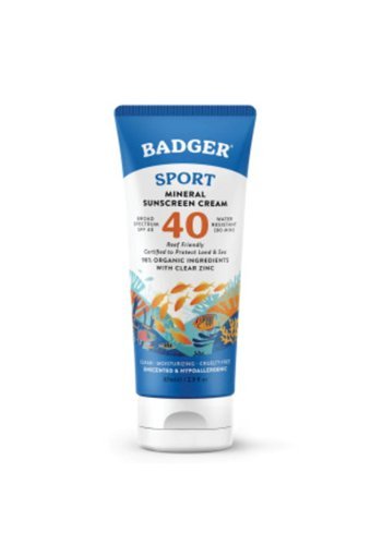 Badger Clear Zinc 40 Faktör Tüm Ciltler İçin Nemlendirici Suya Dayanıklı Yüz Güneş Kremi 100 ml