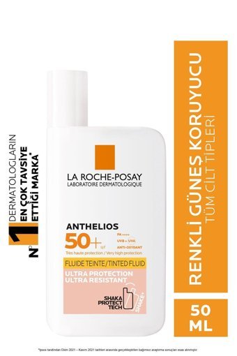 La Roche Posay Anthelios Invisible Fluid 50 Faktör İçin Nemlendirici Suya Dayanıklı Yüz ve Vücut Güneş Kremi 50 ml