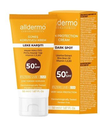 Alldermo 50 Faktör İçin Nemlendirici Suya Dayanıklı Yüz ve Vücut Güneş Kremi 50 ml