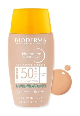 Bioderma Photoderm Nude Touch Renkli 50 Faktör İçin Leke Karşıtı Nemlendirici Yaşlanma Karşıtı Suya Dayanıklı Yüz Güneş Kremi 40 ml