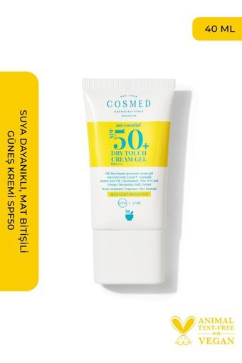 Cosmed Sun Essential Dry Touch 50 Faktör Tüm Ciltler İçin Nemlendirici Suya Dayanıklı Yüz Güneş Kremi 40 ml