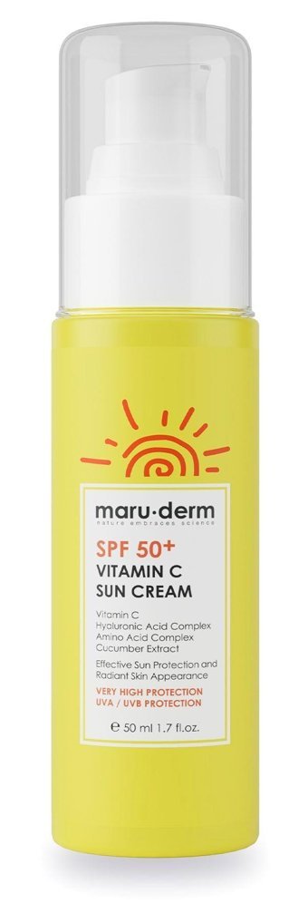 Maru.Derm 50 Faktör Tüm Ciltler İçin Nemlendirici Suya Dayanıklı Yüz Güneş Kremi 50 ml