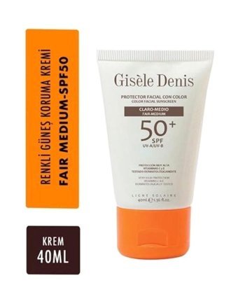 Gisele Denis Denis Renkli 50 Faktör Tüm Ciltler İçin Nemlendirici Suya Dayanıklı Yüz Güneş Kremi 50 ml