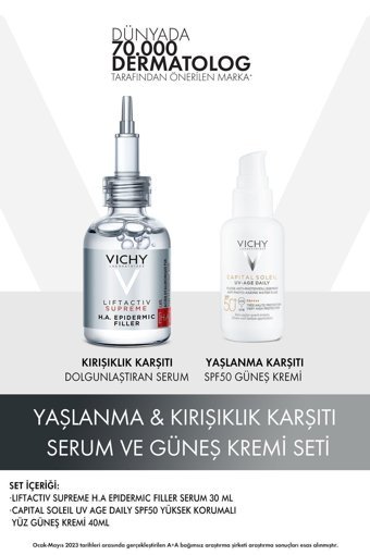 Vichy Sunscreen Tüm Ciltler İçin Nemlendirici Yaşlanma Karşıtı Suya Dayanıklı Yüz Güneş Kremi 30 ml