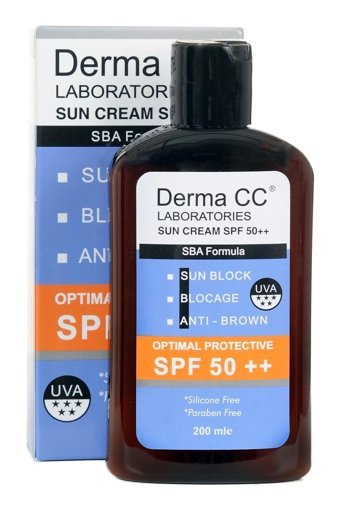 Derma Cc Laboratories 50 Faktör Tüm Ciltler İçin Nemlendirici Suya Dayanıklı Yüz ve Vücut Güneş Kremi 200 ml
