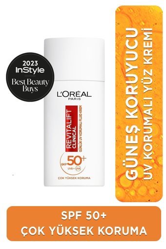 L'oréal Paris Revitalift Clinical 50 Faktör Tüm Ciltler İçin Nemlendirici Suya Dayanıklı Yüz Güneş Kremi 50 ml