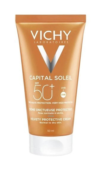 Vichy 50 Faktör İçin Nemlendirici Yağsız Suya Dayanıklı Yüz ve Vücut Güneş Kremi 50 ml