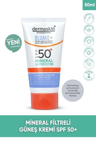 Dermoskin 50 Faktör İçin Leke Karşıtı Nemlendirici Yaşlanma Karşıtı Suya Dayanıklı Yüz ve Vücut Güneş Kremi 50 ml
