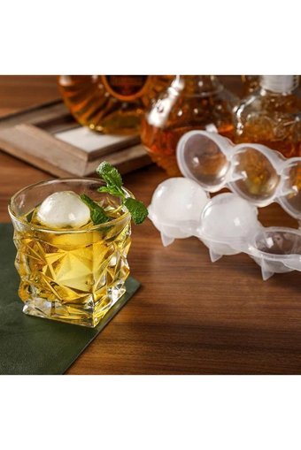 Arvale Yuvarlak Şekilli Plastik Kapaklı Şeffaf Buz Kalıbı
