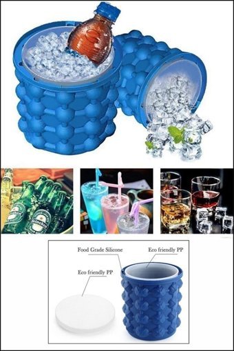 Lilya Home Yuvarlak Şekilli Plastik Kapaklı Renkli Buz Kalıbı