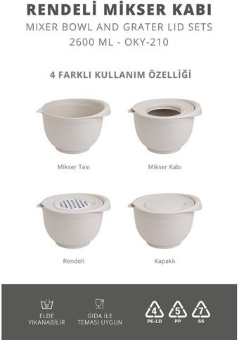 Okyanus Home Plastik 4 Parça Rende Seti