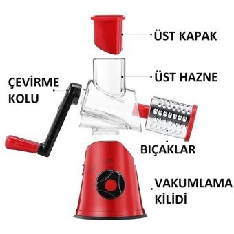 Tilbe Home Kollu Paslanmaz Çelik - Plastik 10 Parça Rende Seti