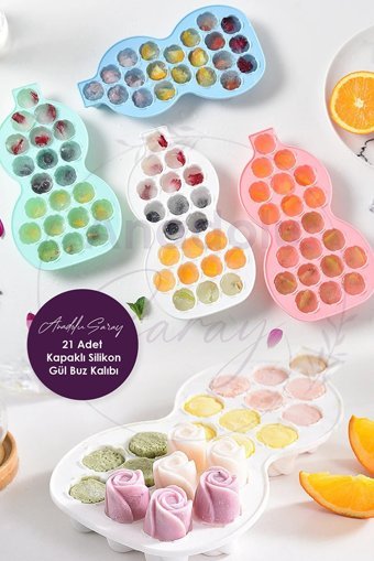 Pega Home Kare Şekilli Silikon Renkli Buz Kalıbı