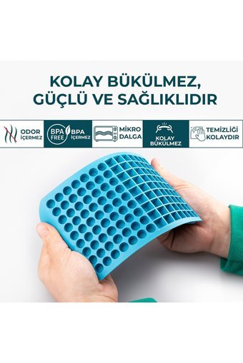 Arsimo Çilek Şekilli Silikon Renkli Buz Kalıbı
