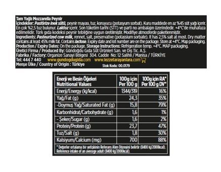 Gündoğdu Mozzarella Peyniri 1 kg