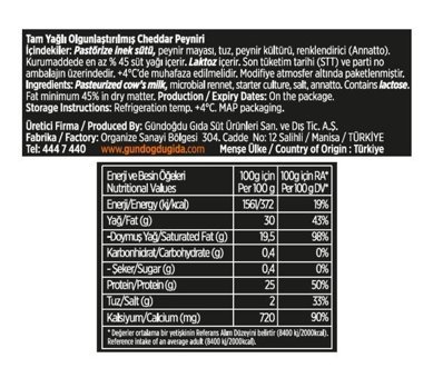 Gündoğdu Cheddar Peyniri 200 gr