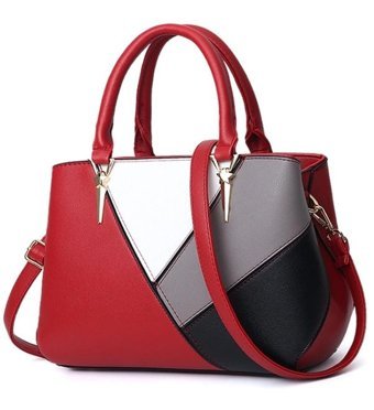Sones A51 Pu Colorblock Kadın El Çantası Kırmızı