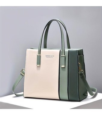 Tcherchi Renk Bloklu Trendy Ka dınEl Çantası Siyah Haki