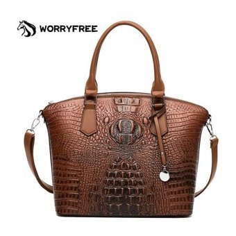Worryfree Bayan Moda Vintage Desen Kadın El Çantası Koyu Haki