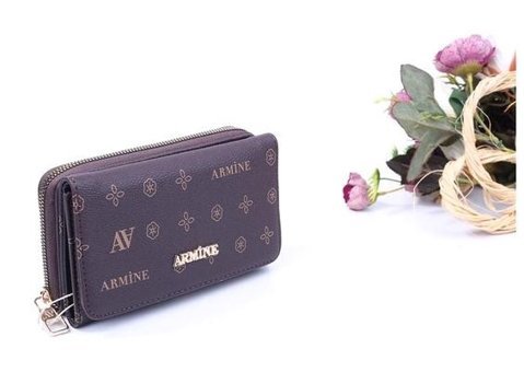 Armine C 12 Baskılı Cüzdan & Kadın El Çantası Kahverengi