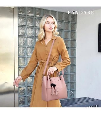 Aromee Moda 3 Parçalı Set Kova Kadın El Çantası Pembe