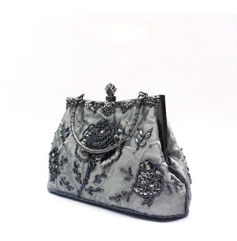Tcherchi Vintage Boncuklu Nakışlı Kadın El Çantası Altın