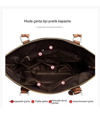 Worryfree Bayan Moda Vintage Desen Kadın El Çantası Kahverengi