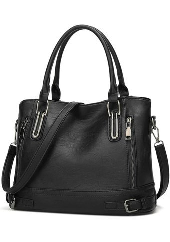 Aromee Vintage Crossbody Messenger Pu Deri Kadın El Çantası Siyah