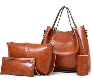 Aromee Retro Kova Tote 4 Parça Set Kadın El Çantası Kahverengi