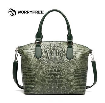 Worryfree Bayan Moda Vintage Desen Kadın El Çantası Yeşil