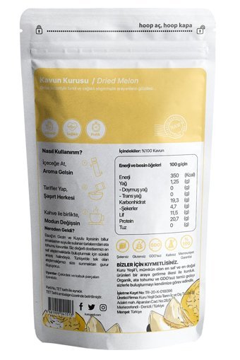 Kuru Yeşil Şekersiz Çekirdeksiz Kavun 50 gr