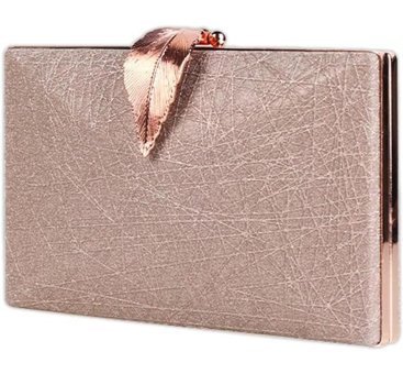 Aromee Clutch Suni Elmas Lüks Kadın El Çantası Pembe Altın