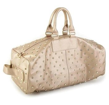Gülşah Çaptı Bag Zımbalı Geniş Kadın El Çantası Altın