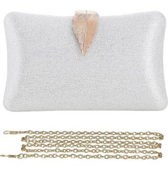 Aromee Clutch Suni Elmas Lüks Kadın El Çantası Beyaz
