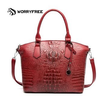 Worryfree Bayan Moda Vintage Desen Kadın El Çantası Kırmızı