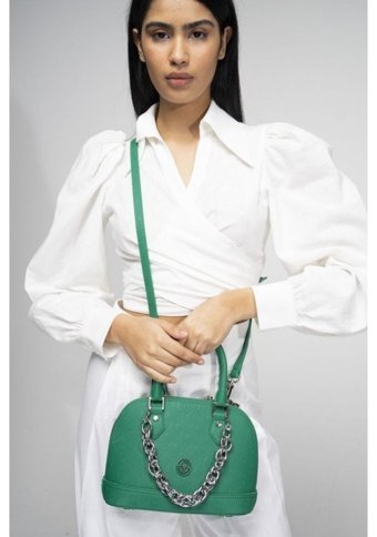 Valentino Orlandi Vlt048 Monogram Kadın El Çantası Yeşil