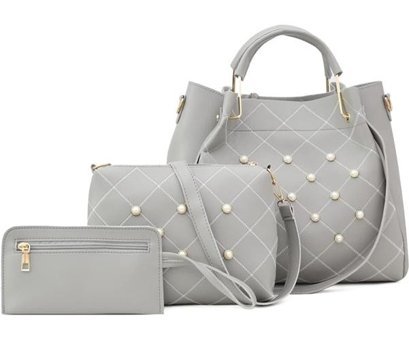 Aromee Moda 3 Parçalı Set Kova Kadın El Çantası Gri