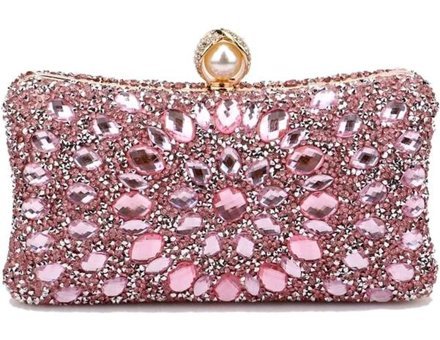 Aromee Suni Elmas Parlak Kadın El Çantası Pembe