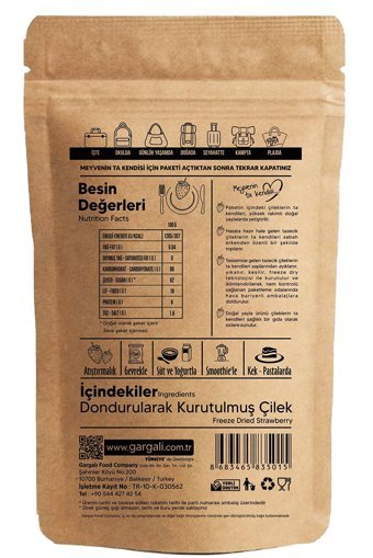 Gargalı Şekersiz Çekirdeksiz Çilek 15 gr