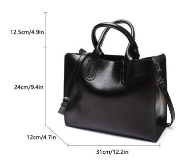 Tcherchi Kadınlar İçin Vintage Büyük Kapasiteli Nedensel Tote Kadın El Çantası Siyah