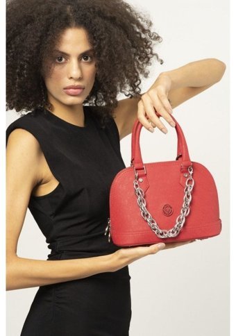 Valentino Orlandi Vlt048 Monogram Kadın El Çantası Kırmızı