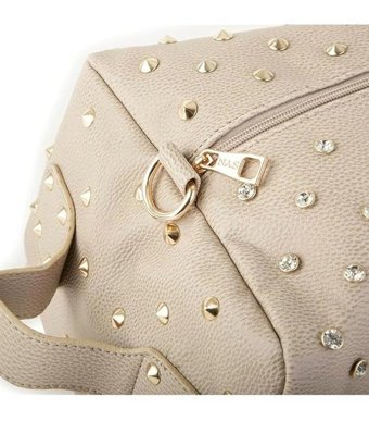Gülşah Çaptı Bag Zımbalı Geniş Kadın El Çantası Bej