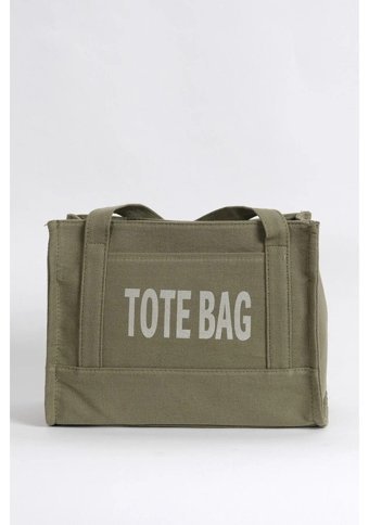Gülşah Çaptı Bag Kanvas Kumaş Tote Bag Kadın El Çantası Yeşil